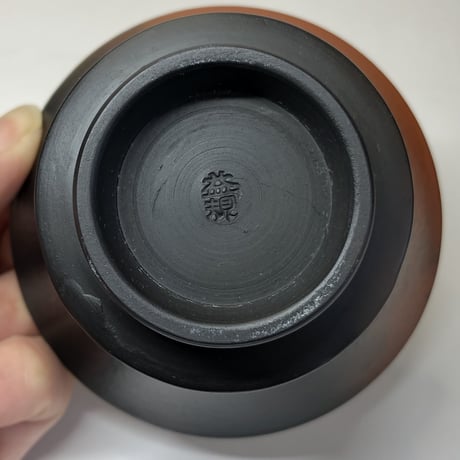 村田益規 Yoshiki Murata 黒 タタキ 蓋碗 皿付　ST0135
