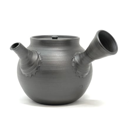 伊藤雅風 Gafu Ito 黒泥 筋挽き急須 　ST0330