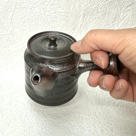 北條 Hokujo 黒窯変 茶注 木箱入　ST0686