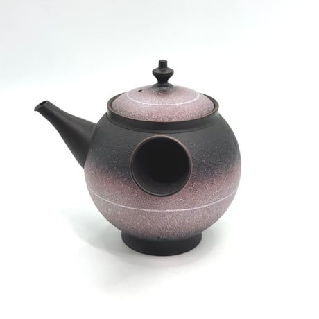 鯉江廣 Hiroshi Koie  あけぼの彩 白ライン文 茶注 木箱入　ST0984