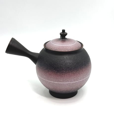 鯉江廣 Hiroshi Koie  あけぼの彩 白ライン文 茶注 木箱入　ST0984