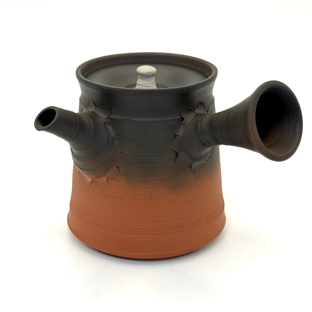 萬古焼　美月窯　伊藤美月作　七福神之図　茶注　急須　共布共箱　M　R9431 煎茶道具 萬古焼 美月窯 伊藤美月作 七福神之図 茶注