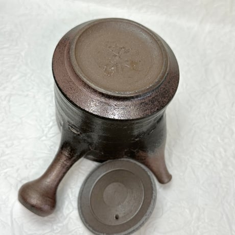 北條 Hokujo 黒窯変 茶注 木箱入　ST0686