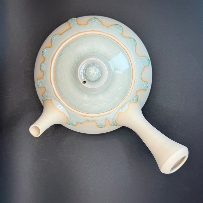 藤田德太 Tokuta Fujita 灰青磁 平三角急須 ST0885 | TOKONAME