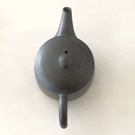 千葉光広 Mitsuhiro Chiba 黒 筒形 印籠蓋 後手急須　ST0005