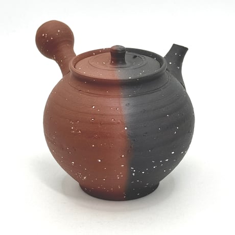 北條 Hokujo 朱泥 南蛮 窯変茶注　木箱入り　ST1173