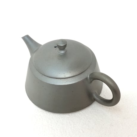 千葉光広 Mitsuhiro Chiba 黒 筒形 印籠蓋 後手急須　ST0573