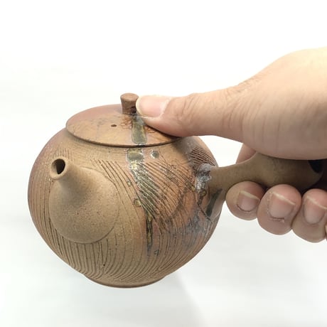 土平栄一 Eiichi Tsuchihira 焼き締め 藻掛け 櫛目釉流し 急須　ST0353