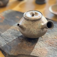 水野陽景 Yokei Mizuno 焼締 南蛮 藻掛け茶注(筋引きダルマ型）　ST1011