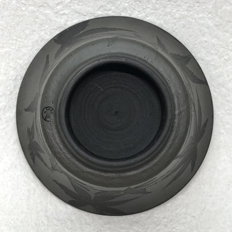 都築青峰 Seiho Tsuzuki 黒 紅葉 蓋碗 皿付　ST0558
