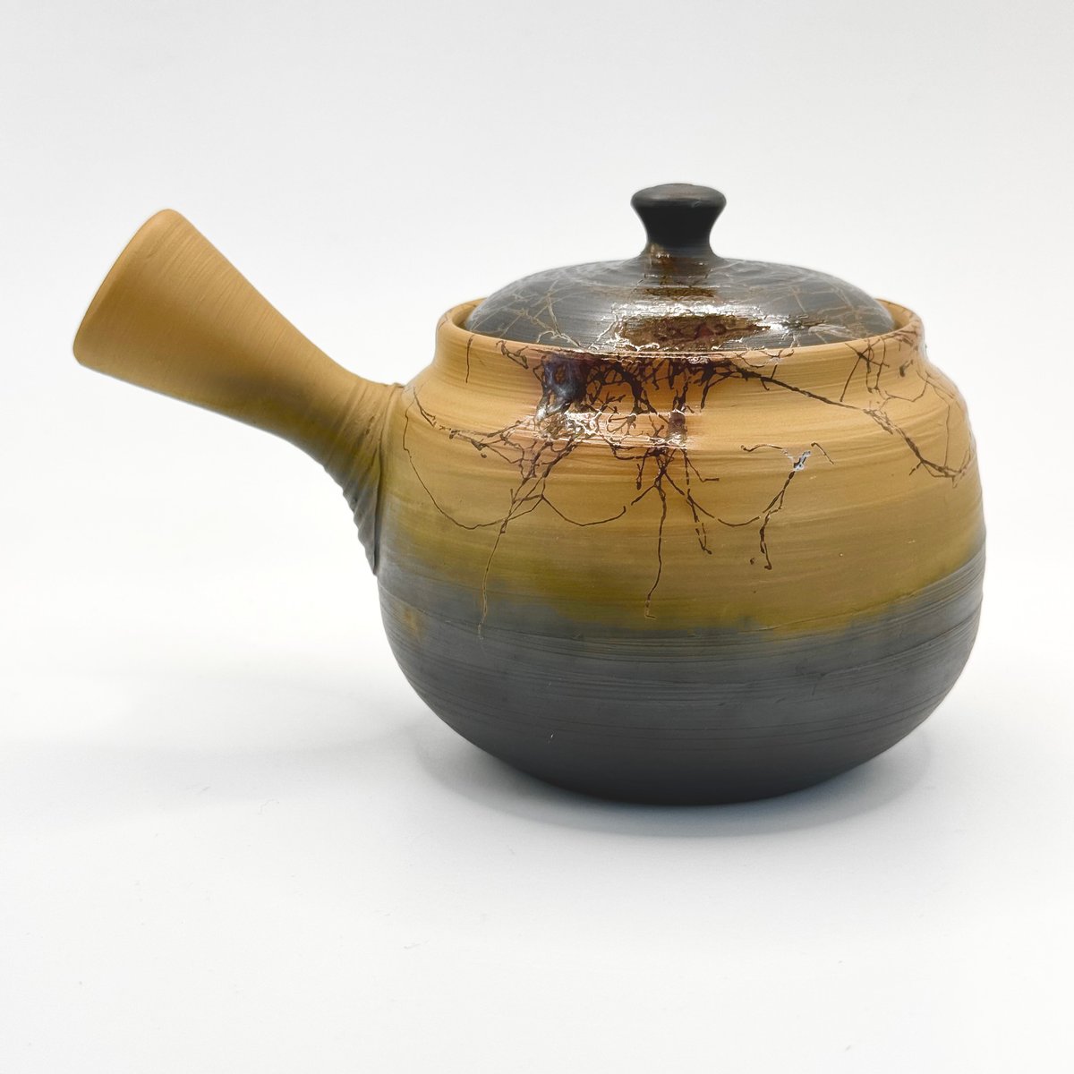 片山白山 Hakusan Katayama 黄泥窯変藻掛け急須 ST0771 | TOKONA