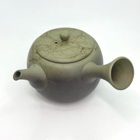 片山白山 Hakusan Katayama 緑泥 窯変藻掛け 急須　ST0897
