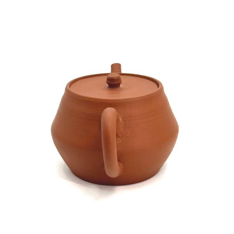 山田陶山 Tozan Yamada 朱泥 後手 急須(平蓋） ST 1008 | TOKONA