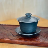 甚秋  伊藤成二  Jinshu  Seiji Ito  紺 藻掛け 蓋碗 M 　ST0879