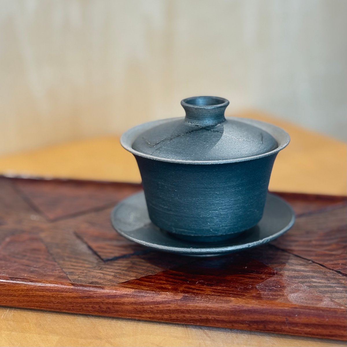 甚秋 伊藤成二 Jinshu Seiji Ito 紺 藻掛け 蓋碗 M ST0879