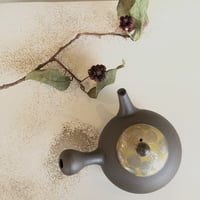 甚秋  伊藤成二  Jinshu  Seiji Ito  焼き締め 黄水玉印籠蓋 急須 　ST0375