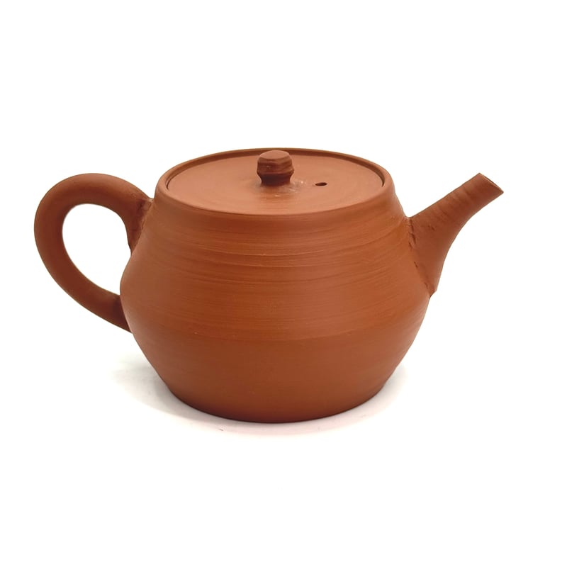 山田陶山 Tozan Yamada 朱泥 後手 急須(平蓋） ST 1008 | TOKONA