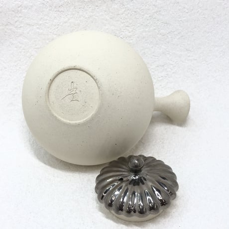 都築豊 Yutaka Tsuzuki 菊蓋 白急須 白金　ST0483