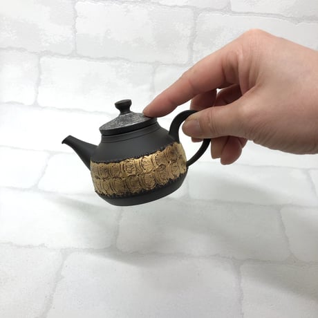 鯉江廣 Hiroshi Koie  金彩 茶銚 木箱入　ST0439