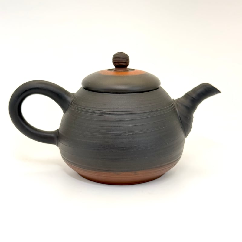 烏金釉描銀仙鹿三足茶壺 煎茶具 新品未使用 村越風月 Fugetsu Murakoshi 糸目窯変茶注 木箱入 ST0731 | TOKO