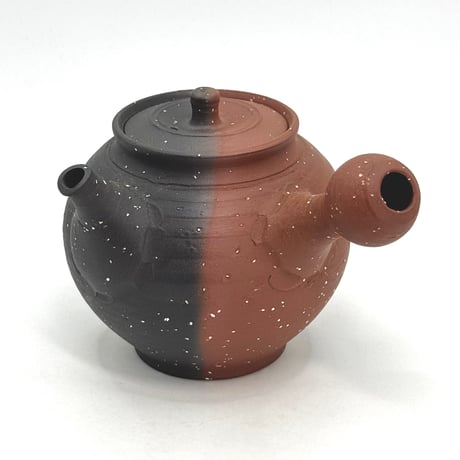 北條 Hokujo 朱泥 南蛮 窯変茶注　木箱入り　ST1173