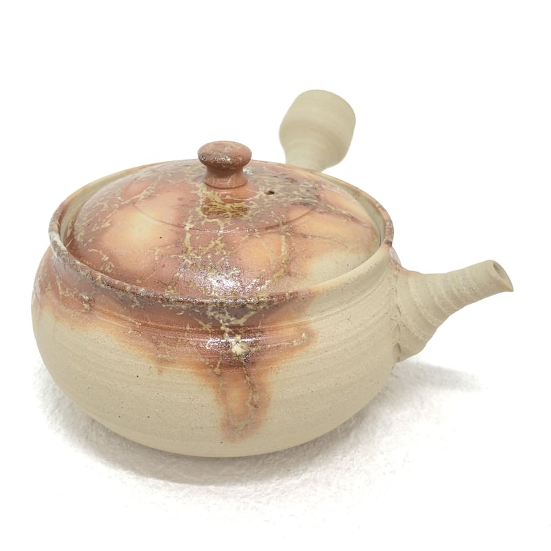 伊藤雅風 Gafu Ito 白泥藻掛け 平型急須 ST0545 | TOKONAME ISO