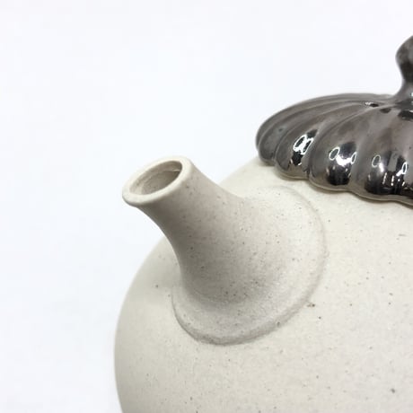 都築豊 Yutaka Tsuzuki 菊蓋 白急須 白金　ST0483