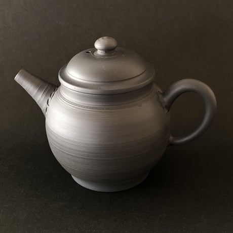 伊藤雅風 Gafu Ito 黒マット 印籠蓋 後手急須　ST0083