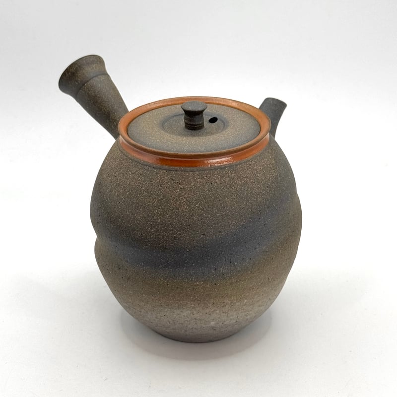 水野陽景 Yokei Mizuno 窯変焼締 南蛮朱帯 筋引 茶注(長丸) ST1195