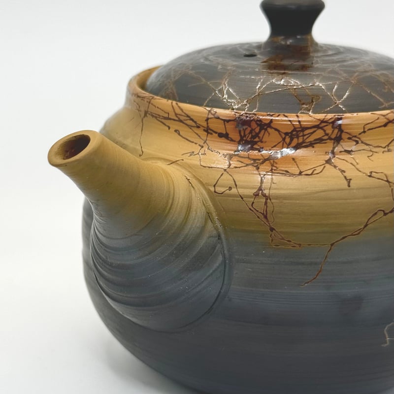 片山白山 Hakusan Katayama 黄泥窯変藻掛け急須 ST0771 | TOKONA