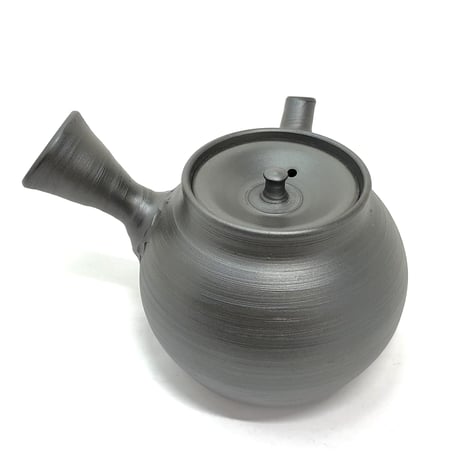 伊藤雅風 Gafu Ito 黒泥 筋挽き急須 　ST0330