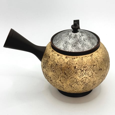 鯉江廣 Hiroshi Koie  金・プラチナ彩 茶注(高台丸) 木箱入　ST1192