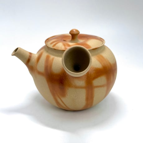 水野陽景 Yokei Mizuno  白泥焼締 火襷 カメ茶注　ST0896
