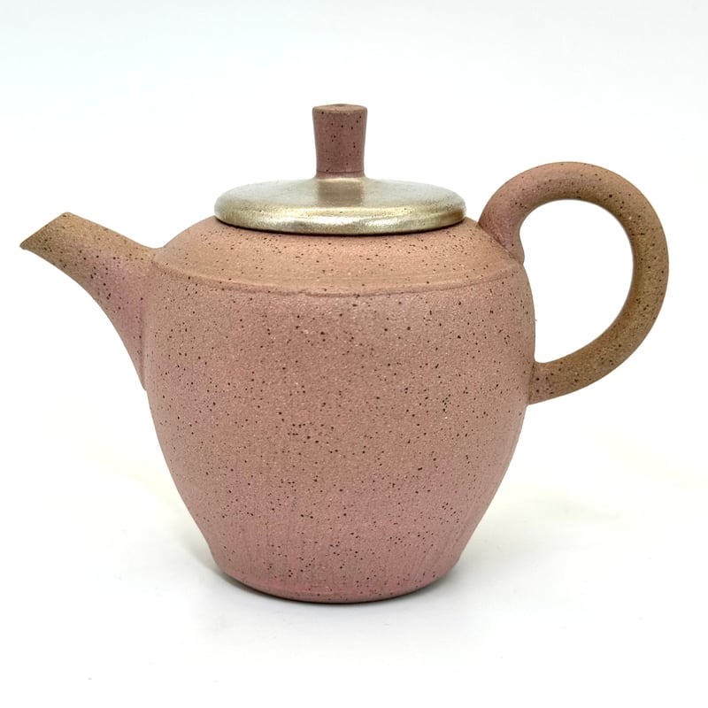 甚秋 伊藤成二 Jinshu Seiji Ito 桜色 銀蓋 後手急須 ST0726 甚秋 伊藤成二 Jinshu Seiji Ito 桜色 銀蓋 後手急須 ST0726