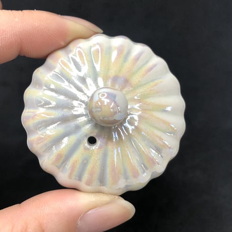 都築豊 Yutaka Tsuzuki 白泥 菊蓋 後手急須　ST0539