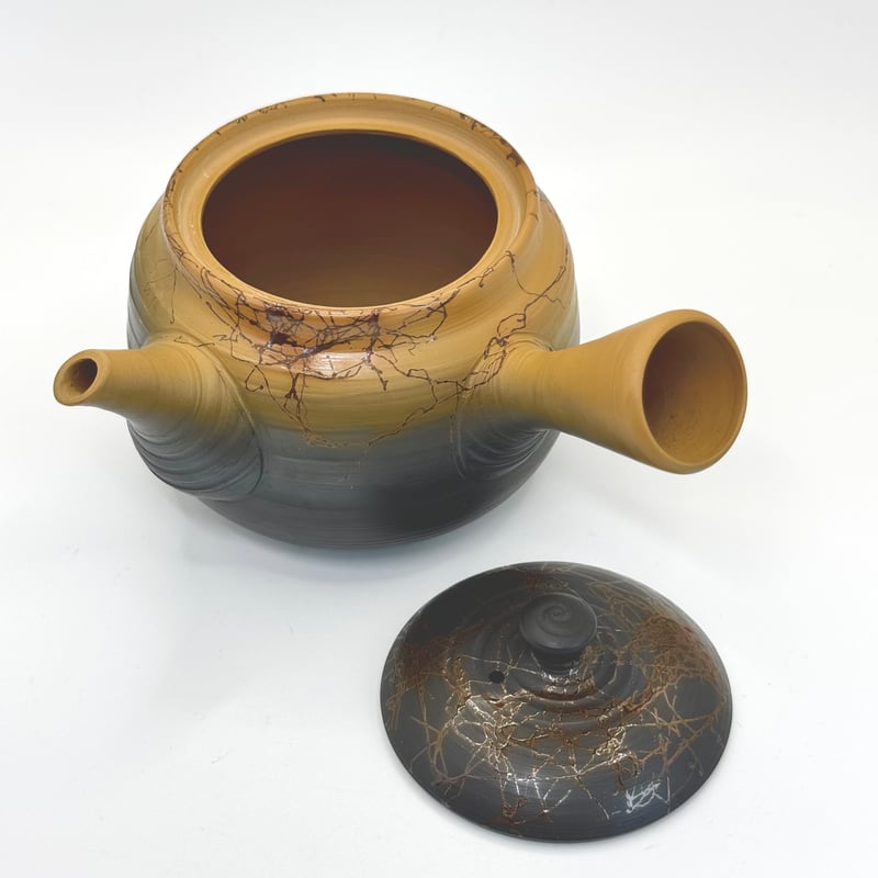 片山白山 Hakusan Katayama 黄泥窯変藻掛け急須 ST0771 | TOKONA