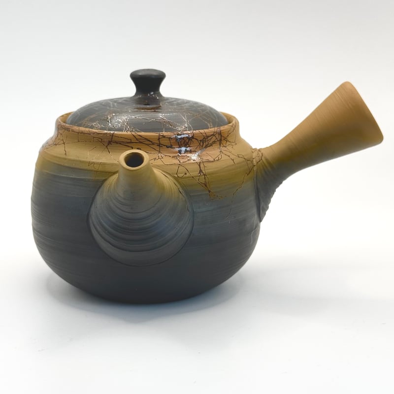 片山白山 Hakusan Katayama 黄泥窯変藻掛け急須 ST0771 | TOKONA