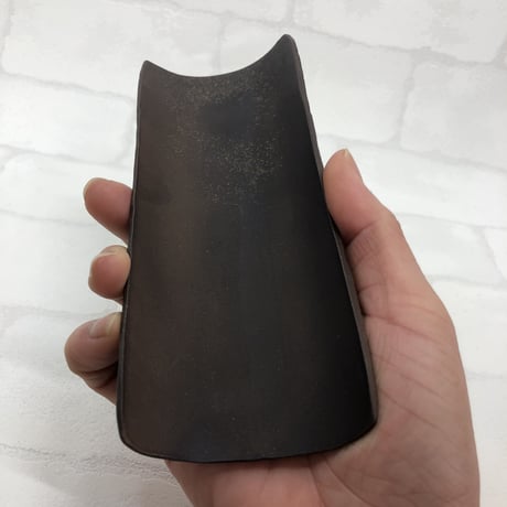 甚秋  伊藤成二  Jinshu  Seiji Ito  黒 青海波 牡蠣殻掛け 茶則 　ST0408