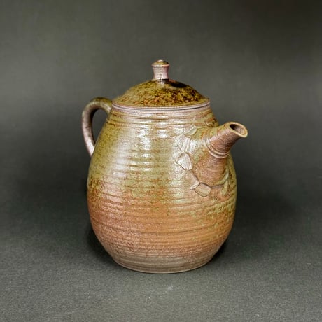 小北條 Kohokujo 灰釉 印籠蓋 後手茶注　ST1127