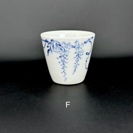前川妙子 Taeko Maekawa 染付 藤燕 茶杯　ST0744