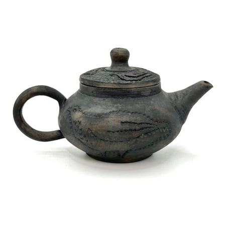 加賀美円 Tsubura Kagami 鳥の彫り 後手急須　ST0830