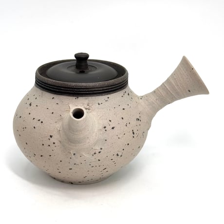 村越風月 Fugetsu Murakoshi 梨皮白泥 練込茶注 木箱入　ST1154