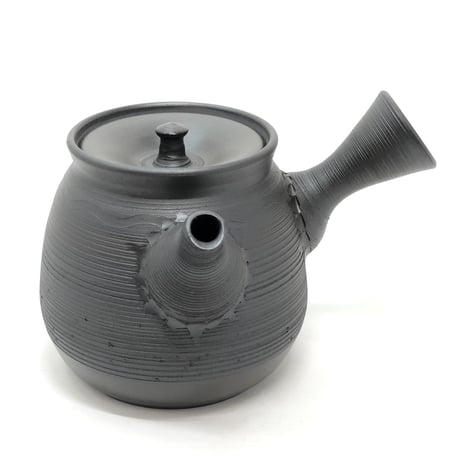 伊藤雅風 Gafu Ito 黒泥 糸目 急須 　ST0333