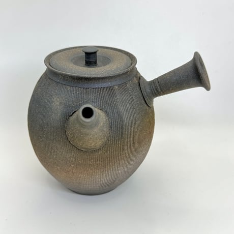 水野陽景 Yokei Mizuno  窯変焼締線紋茶注（長丸） ST0762