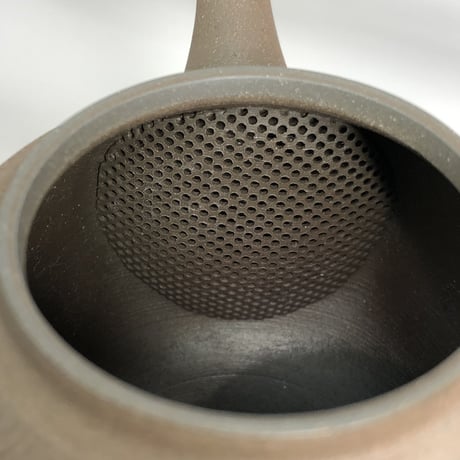 甚秋  伊藤成二  Jinshu  Seiji Ito  茶 六角 嵐絞り紋 後手急須 　ST0293