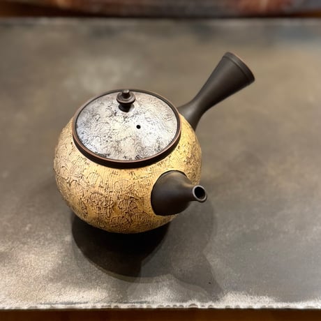 鯉江廣 Hiroshi Koie  金・プラチナ彩 茶注(高台丸) 木箱入　ST1192