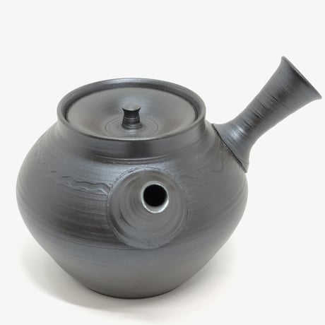 伊藤雅風 Gafu Ito 黒泥 波文様 急須　ST0262