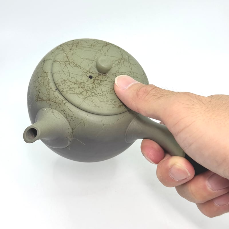 宜興：桑葉形緑泥急須 宜興：桑葉形緑泥急須 宜興：桑葉形緑泥急須