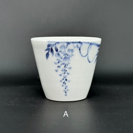 前川妙子 Taeko Maekawa 染付 藤燕 茶杯　ST0743