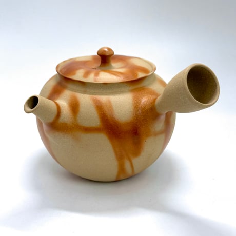 水野陽景 Yokei Mizuno  白泥焼締 火襷 カメ茶注　ST0896
